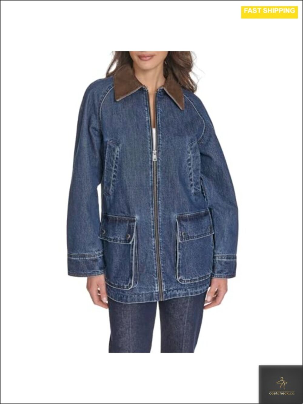 Levi's Women's Cotton Barn Jacket Quilted Long Sleeve Zip Front 4-Pocket
